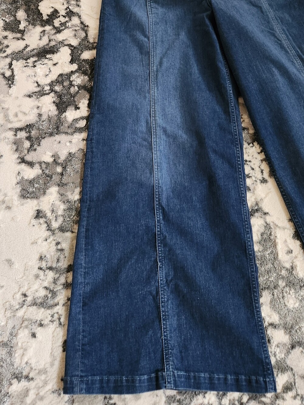 We The Free Wide Leg Flare Jeans - Dark Blue Denim - Picture 3 of 5